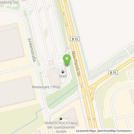 Standortübersicht der Tankstelle Shell Regensburg Junkersstr. 3 in 93055 Regensburg