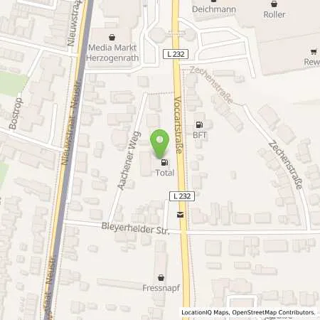 Standortübersicht der Tankstelle TotalEnergies Herzogenrath in 52134 Herzogenrath