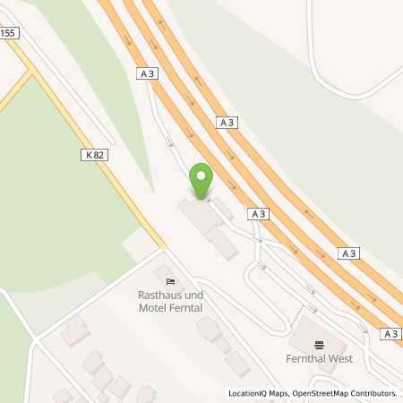 Standortübersicht der Benzin-Super-Diesel Tankstelle: Aral Tankstelle, BAT FERNTHAL WEST in 53577, Neustadt