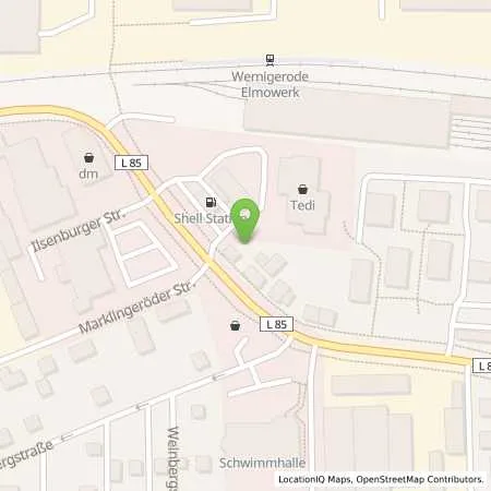 Standortübersicht der Tankstelle Shell Wernigerode Ilsenburger Str 70 in 38855 Wernigerode