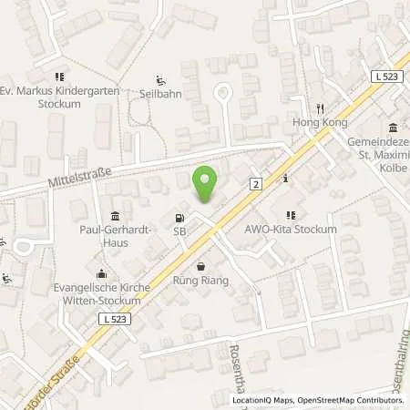 Standortübersicht der Tankstelle Sb Witten Hoerderstr. 345 in 58454 Witten