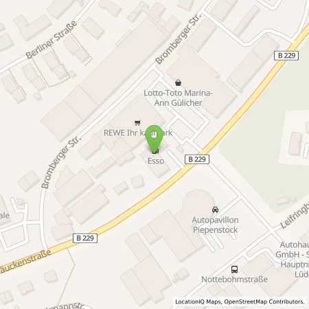 Standortübersicht der Tankstelle Esso Tankstelle in 58511 LUEDENSCHEID