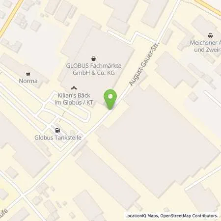 Standortübersicht der Tankstelle Globus BM-TS Kitzingen in 97318 Kitzingen