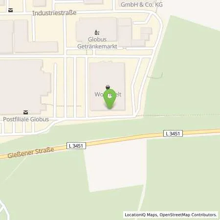 Standortübersicht der Tankstelle Globus Handelshof GmbH & Co. KG Betriebsstätte Dutenhofen in 35582 Wetzlar