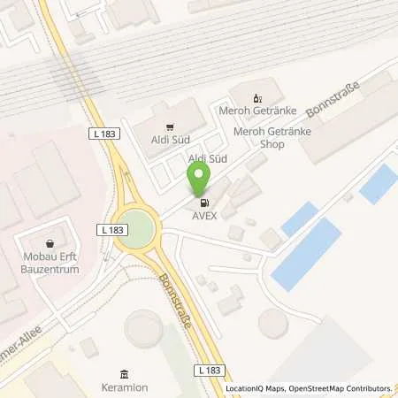 Standortübersicht der Tankstelle AVEX Frechen Tankautomat in 50226 Frechen