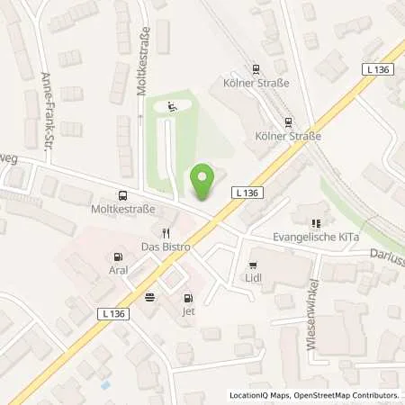 Standortübersicht der Tankstelle Aral Tankstelle in 51429 Bergisch Gladbach