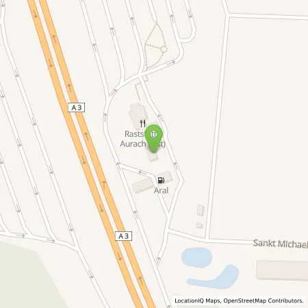 Standortübersicht der Tankstelle Aral Tankstelle, BAT AURACH NORD in 91056 Erlangen