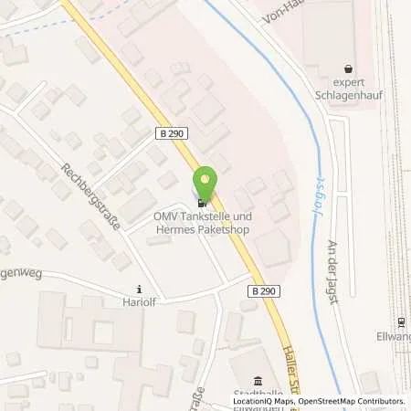 Standortübersicht der Tankstelle Ellwangen Hallerstr. 15 in 73479 Ellwangen