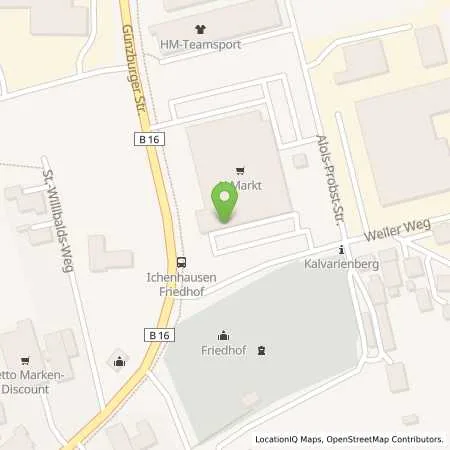 Standortübersicht der Tankstelle V-Markt Ichenhausen in 89335 Ichenhausen