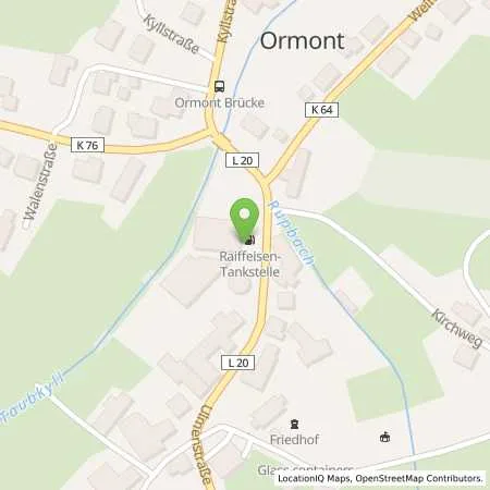 Standortübersicht der Tankstelle Raiffeisen Rhein-Ahr-Eifel Handelsgesellschaft mbH in 54597 Ormont