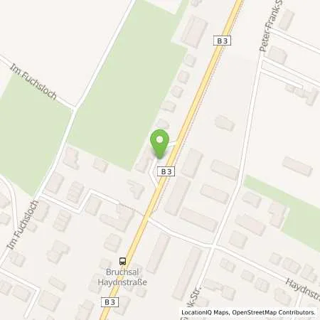Standortübersicht der Tankstelle Bruchsal Heidelberger Strasse 49 in 76646 Bruchsal
