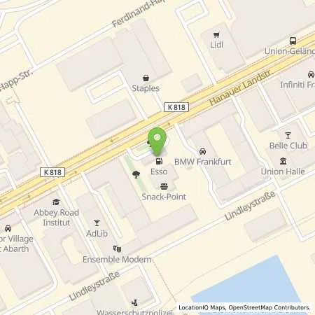 Standortübersicht der Tankstelle Esso Tankstelle in 60314 FRANKFURT