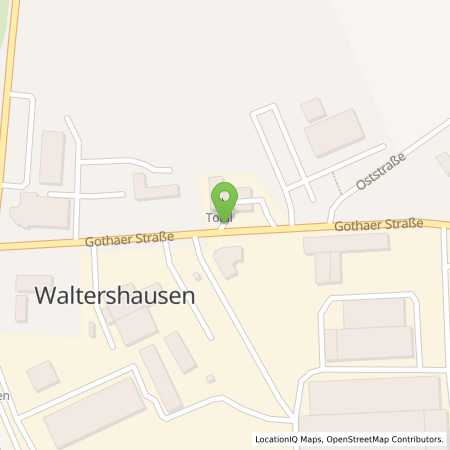 Standortübersicht der Benzin-Super-Diesel Tankstelle: TotalEnergies Waltershausen in 99880, Waltershausen