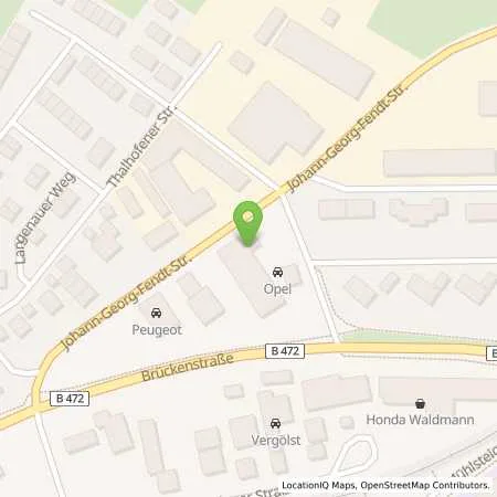 Standortübersicht der Tankstelle Ludwig Huber & Co. Kraftfahrzeuge GmbH in 87616 Marktoberdorf