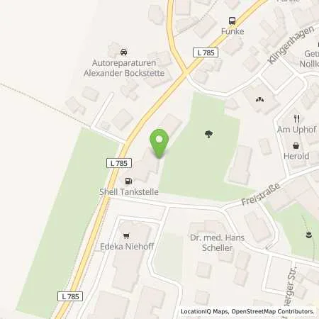 Standortübersicht der Tankstelle Shell Borgholzhausen Teutoburger Str 27 in 33829 Borgholzhausen
