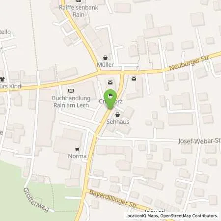 Standortübersicht der Tankstelle RAIN AM LECH - MUENCHNER STRASSE 28 in 86641 Rain am Lech
