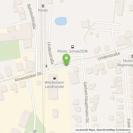 Standortübersicht der Tankstelle Weidemann-Tank in 23684 Pönitz