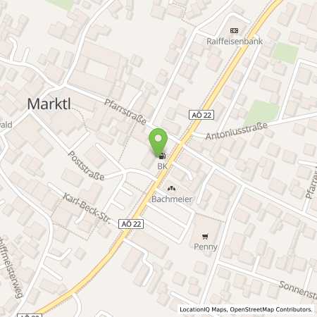 Standortübersicht der Benzin-Super-Diesel Tankstelle: BK-Tankstelle Marcus Hartmann in 84533, Marktl
