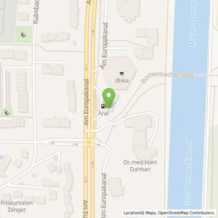 Standortübersicht der Tankstelle Aral Tankstelle in 91056 Erlangen