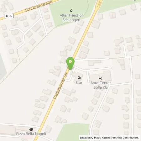 Standortübersicht der Tankstelle star Tankstelle in 33189 Schlangen