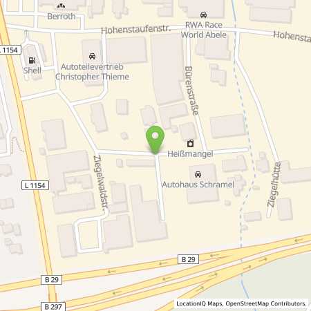 Standortübersicht der Benzin-Super-Diesel Tankstelle: Shell Lorch Ziegelwaldstr. 2 in 73547, Lorch