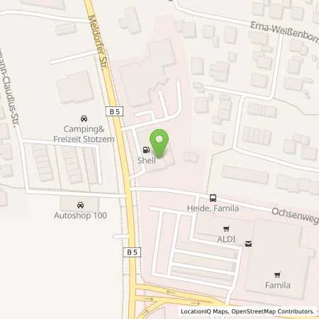 Standortübersicht der Tankstelle Shell Heide Meldorfer Str. 219 in 25746 Heide