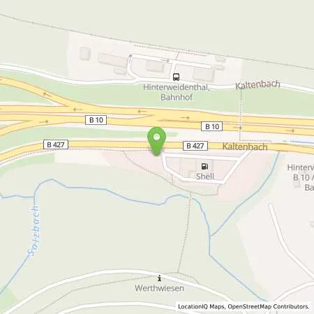 Standortübersicht der Tankstelle Shell Hinterweidenthal Kaltenbach B 10 in 66999 Hinterweidenthal