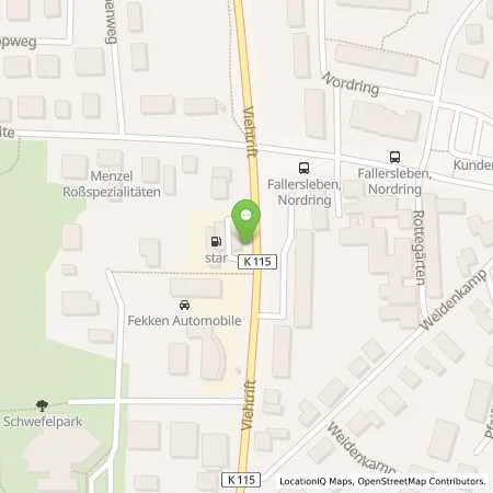 Standortübersicht der Tankstelle star Tankstelle in 38442 Wolfsburg