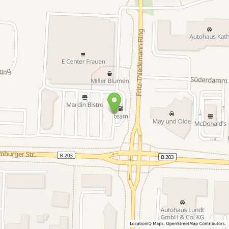 Standortübersicht der Tankstelle team Tankstelle Heide Hamburger Str. in 25746 Heide