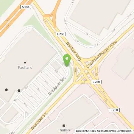 Standortübersicht der Tankstelle Supermarkt-Tankstelle AACHEN BRESLAUER STRASSE 35 in 52068 AACHEN