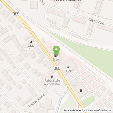 Standortübersicht der Benzin-Super-Diesel Tankstelle: Esso Tankstelle in 95448, BAYREUTH