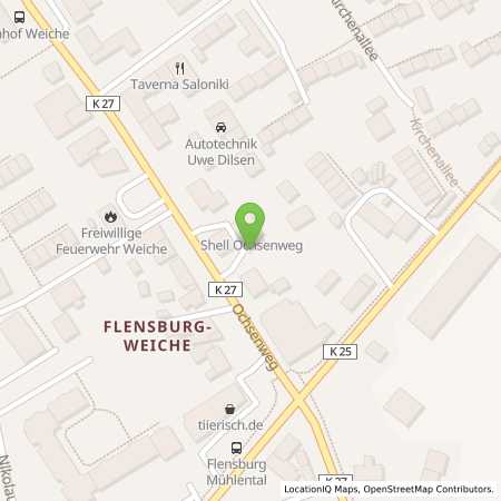 Standortübersicht der Benzin-Super-Diesel Tankstelle: Shell Flensburg Ochsenweg 18 in 24941, Flensburg