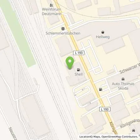 Standortübersicht der Tankstelle Shell Bonn Koenigswinterer Str. 90 in 53227 Bonn