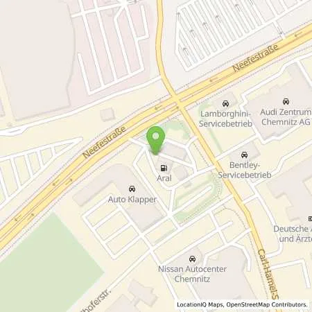Standortübersicht der Tankstelle Aral Tankstelle in 09116 Chemnitz