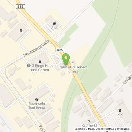 Standortübersicht der Tankstelle TotalEnergies Bad Berka in 99438 Bad Berka