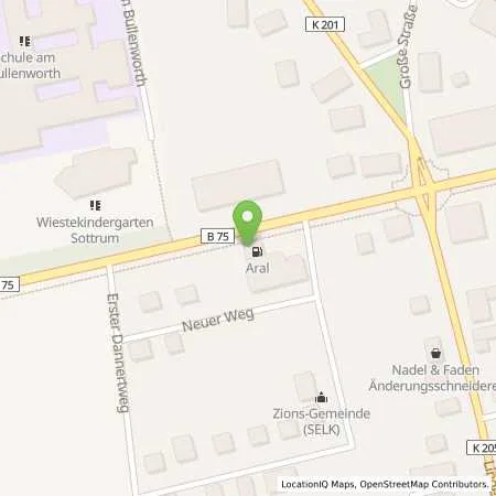 Standortübersicht der Tankstelle Aral Tankstelle in 27367 Sottrum