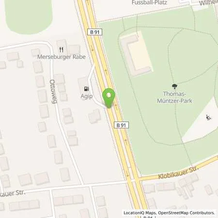 Standortübersicht der Tankstelle ENI in 06217 Merseburg