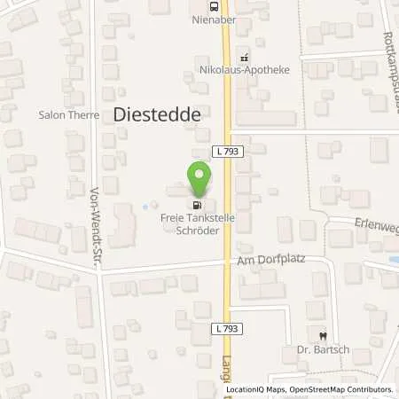 Standortübersicht der Tankstelle Freie Tankstelle Schröder in 59329 Wadersloh (Diestedde)