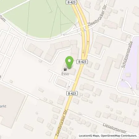 Standortübersicht der Tankstelle Esso Tankstelle in 66424 HOMBURG
