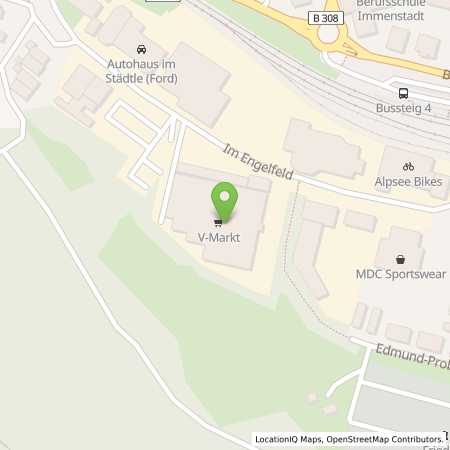 Standortübersicht der Benzin-Super-Diesel Tankstelle: V-Markt Immenstadt in 87509, Immenstadt
