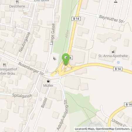 Standortübersicht der Tankstelle SULZBACH-ROSENBERG - BAYREUTHER STR in 92237 Sulzbach-Rosenberg