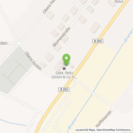 Standortübersicht der Benzin-Super-Diesel Tankstelle: Gebr.Reitz GmbH & Co.KG in 35236, Breidenbach