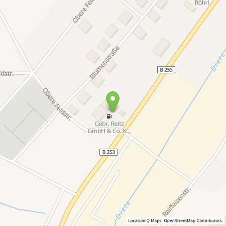 Standortübersicht der Tankstelle Gebr.Reitz GmbH & Co.KG in 35236 Breidenbach