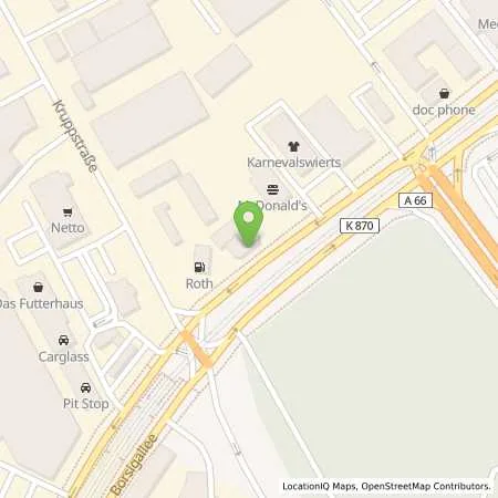 Standortübersicht der Tankstelle Tankstelle FFM Borsigallee in 60388 Frankfurt a. Main