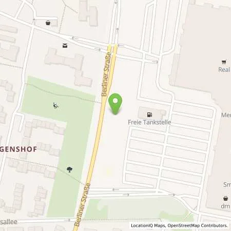 Standortübersicht der Tankstelle Supermarkt-Tankstelle DUISBURG BERLINER STR. 90 in 47138 DUISBURG