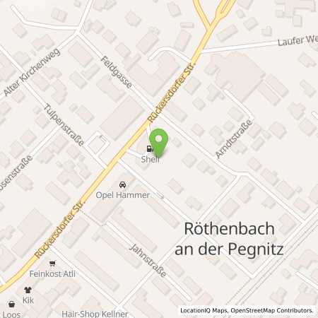 Standortübersicht der Benzin-Super-Diesel Tankstelle: Shell Roethenbach A.D.Pegnitz Rueckersdorfer Str. 42 in 90552, Roethenbach A.D.Pegnitz