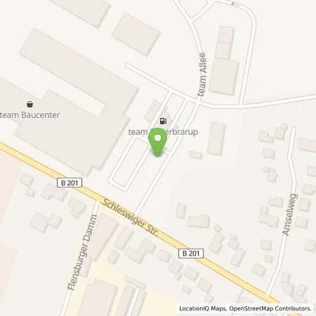 Standortübersicht der Tankstelle team Tankstelle Süderbrarup in 24392 Süderbrarup