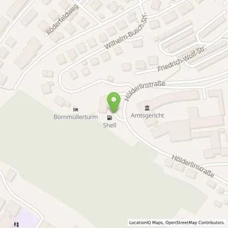 Standortübersicht der Tankstelle Shell Suhl Hoelderlinstr. 1 in 98527 Suhl