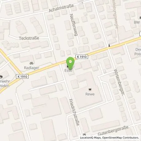 Standortübersicht der Tankstelle Esso Tankstelle in 70736 FELLBACH