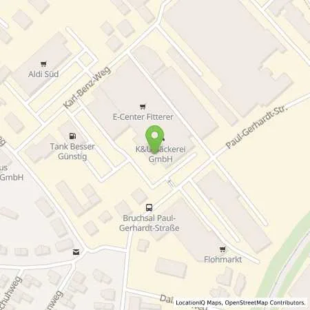 Standortübersicht der Tankstelle Tankstelle am E-Center in 76646 Bruchsal